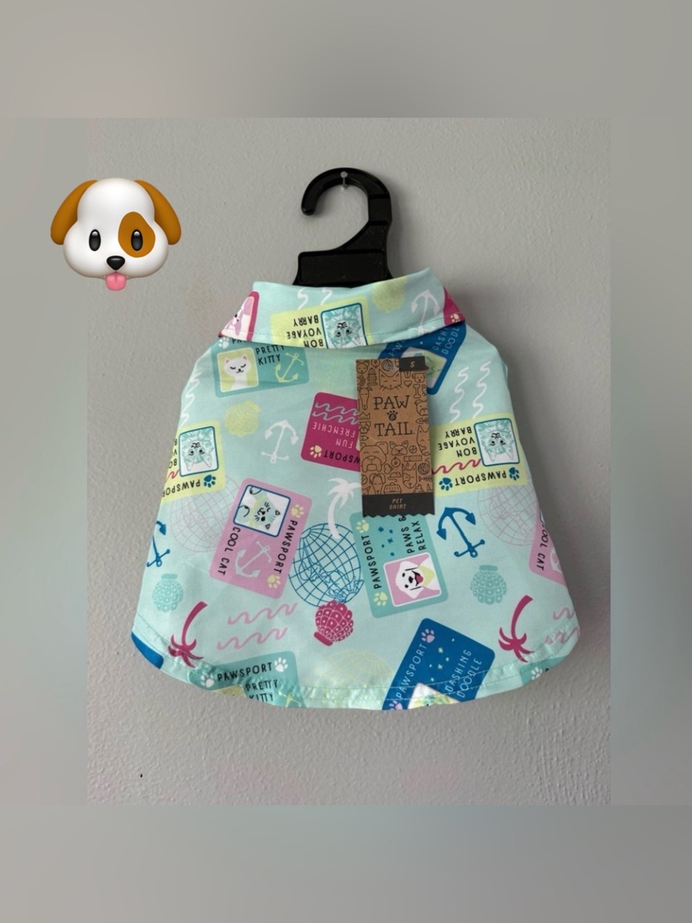 Paw & Tail Pastel Travel-Print Dog Cape - Light Blue
